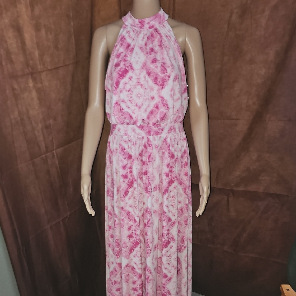 White House Black Market Pink Patterned Maxi Dress